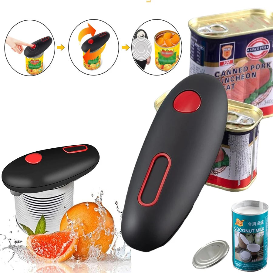 Electric Can Opener Automatic Jar Bottle Can Machine One Touch Portable Kitchen Hand Free Opening Opener Tool Gadgets - ZENICO