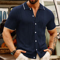 Short-sleeved Polo Shirt Summer Button Lapel Top Fashion Business Men's Clothing - ZENICO