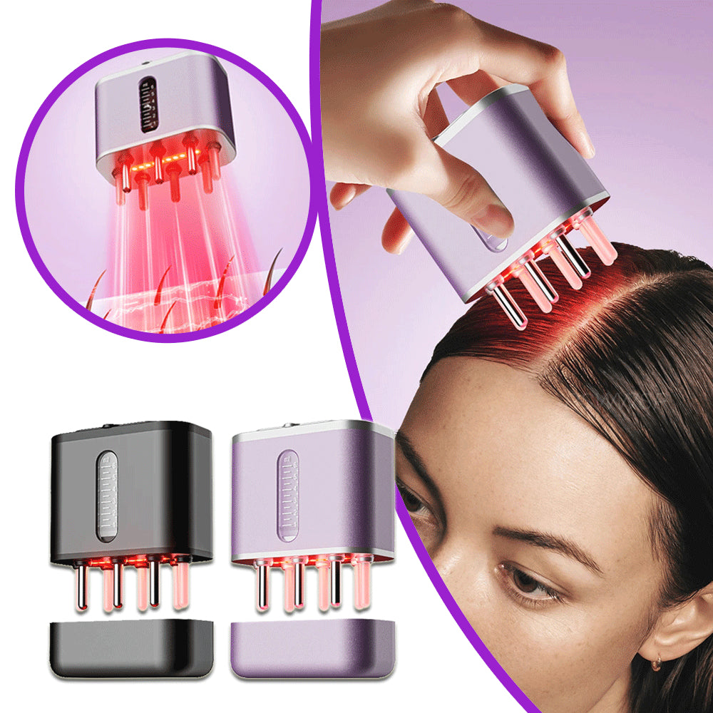 Electric Scalp Massager Cow Horn Massage Comb Red Light Oil Applicator Promote Hair Growth Portable Hair Guid Comb - ZENICO