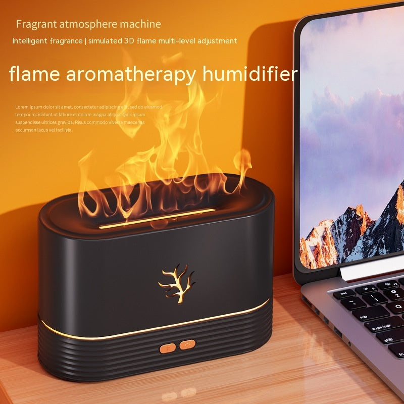 Flame Humidifier USB Smart Timing LED Electric Aroma Diffuser Simulation Fire Night Lamp Home Decor - ZENICO